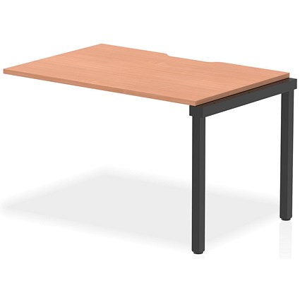 Evolve Plus 1200mm Single Row Office Bench Desk Ext Kit Beech Top Black Frame