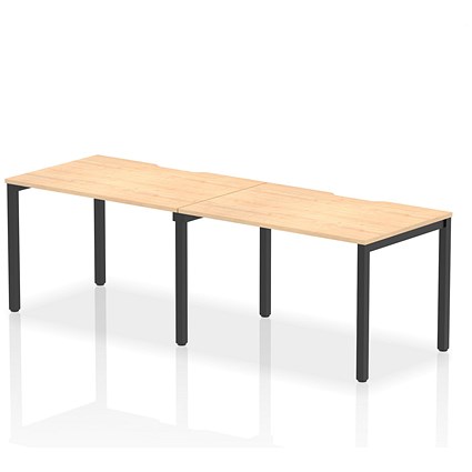 Evolve Plus 1200mm Single Row 2 Person Office Bench Desk Maple Top Black Frame