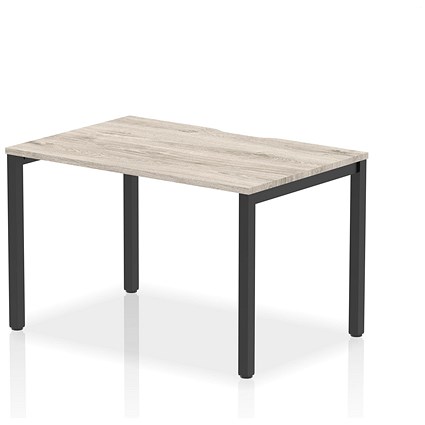 Evolve Plus 1200mm Single Starter Office Bench Desk Grey Oak Top Black Frame