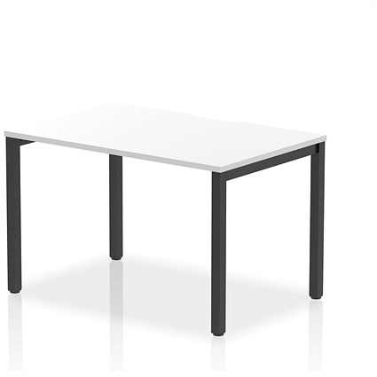 Evolve Plus 1200mm Single Starter Office Bench Desk White Top Black Frame
