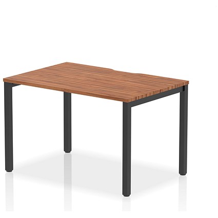 Evolve Plus 1200mm Single Starter Office Bench Desk Walnut Top Black Frame