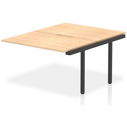 Evolve Plus 1200mm B2B Office Bench Desk Ext Kit Maple Top Black Frame