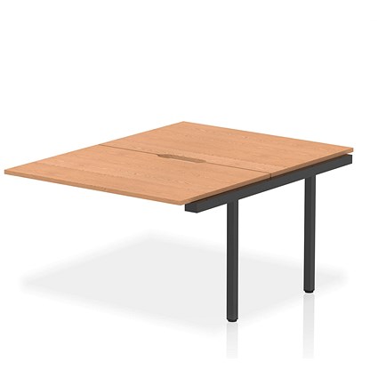 Evolve Plus 1200mm B2B Office Bench Desk Ext Kit Oak Top Black Frame
