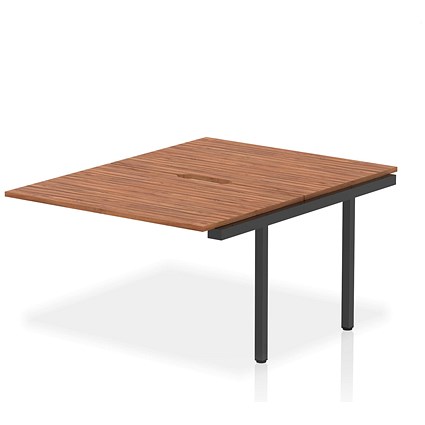 Evolve Plus 1200mm B2B Office Bench Desk Ext Kit Walnut Top Black Frame