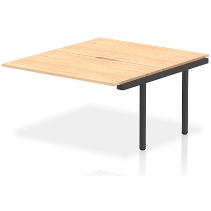 Evolve Plus 1400mm B2B Office Bench Desk Ext Kit Maple Top Black Frame