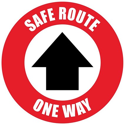 Social Distance Marker - Safe Route One Way, 235mm