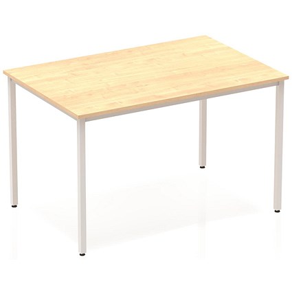 Impulse Rectangular Table, 1200mm, Maple, Silver Box Frame Leg