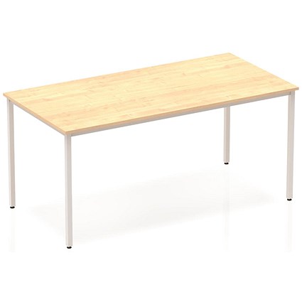 Impulse Rectangular Table, 1600mm, Maple, Silver Box Frame Leg Impulse Rectangular Table, 1600mm, Maple, Silver Box Frame Leg