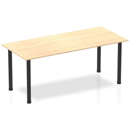 Impulse Rectangular Table, 1800mm, Maple, Black Post Leg