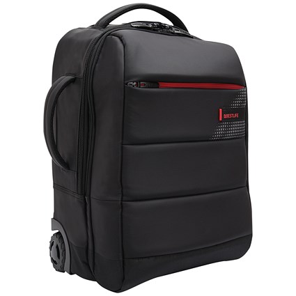 BestLife Trolley Backpack with USB Connector, For up to 15.6 Inch Laptops, Black