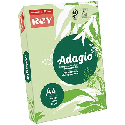 Adagio Coloured Card - Mid Green, A4, 160gsm, Ream (250 Sheets)