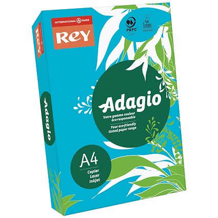 Adagio Coloured Card - Intense Blue, A4, 160gsm, Ream (250 Sheets)