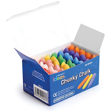 Bright Ideas Chunki Chalks Assorted (Pack of 40)