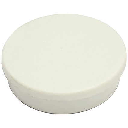 Bi-Office Antimicrobial Round Magnets, 25mm, White, Pack of 10