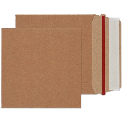 Blake All Board Square Rip Strip Envelopes, 140x140mm, 350gsm, Peel and Seal, Manilla, Pack of 200