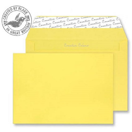 Blake Plain Yellow C4 Envelopes, Peel & Seal, 120gsm, Pack of 250