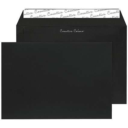 Blake Plain Black C5 Envelopes, Peel and Seal, 120gsm, Pack of 250