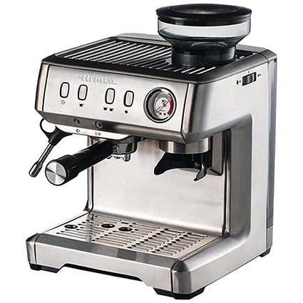 Ariete Espresso Coffee Machine and Bean Grinder, Stainless Steel