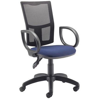 5 Star Lumo Mesh Chair with Fixed Arms Royal Blue