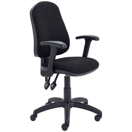 5 Star Lumo High Back Operator Chair Folding Arms Black