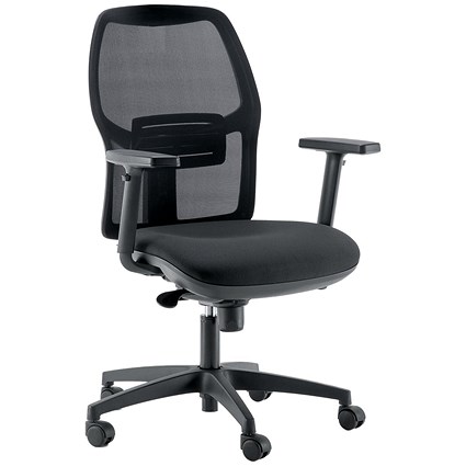 5 Star Rovia Mesh Task Chair with Adjustable Arms Black