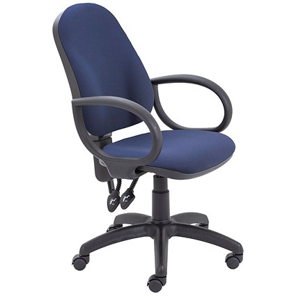 5 Star Lumo High Back Operator Chair Fixed Arms Royal Blue