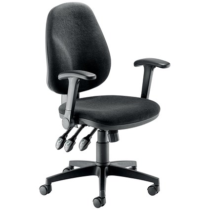 5 Star Teso High Back Task Chair with Folding Arms Black