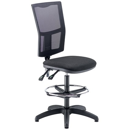 5 Star Lumo Mesh Chair No Arms Draughtsman Kit Black