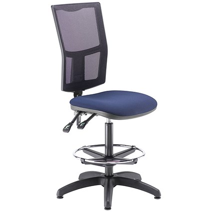 5 Star Lumo Mesh Chair No Arms Draughtsman Kit Royal Blue
