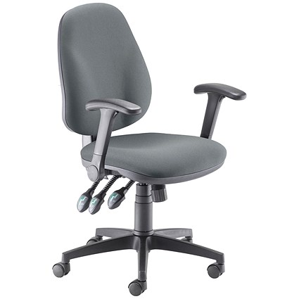 5 Star Teso High Back Task Chair with Folding Arms Charcoal