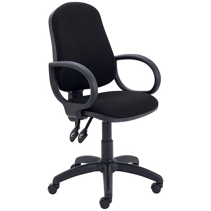 5 Star Lumo High Back Operator Chair with Fixed Arms Black