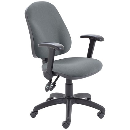 5 Star Lumo High Back Operator Chair Folding Arms Charcoal