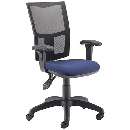 5 Star Lumo Mesh Chair Height Adjustable Arms Royal Blue