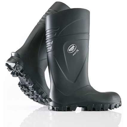 Bekina Steplite X Solid Grip Full Safety S5 Non Metallic Wellington Boots, Black, 7