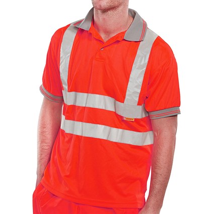 Beeswift Short Sleeve Polo Shirt, Red, Small Beeswift Short Sleeve Polo Shirt, Red, Small