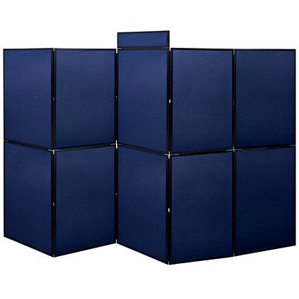 Bi-Office Showboard, 10 Panel+Header Boards, 1800x3000mm, Blue