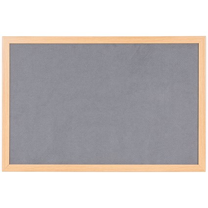 Bi-Office Earth Prime Felt Noticeboard, Oak MDF Frame, 2400x1200mm, Grey