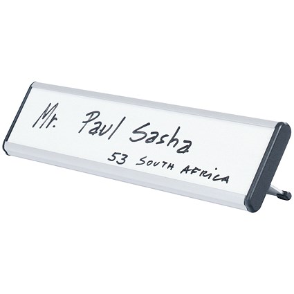 Bi-Office Drywipe Name Plate, 60x220mm, White Bi-Office Drywipe Name Plate, 60x220mm, White