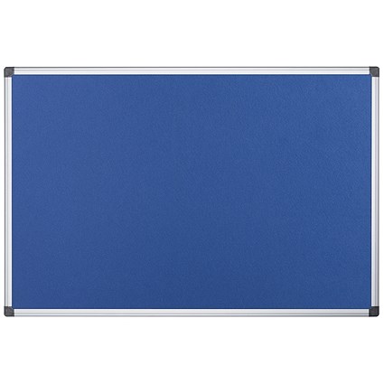 Bi-Office Fire Retardant Notice Board, 900x600mm, Blue