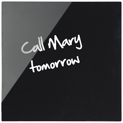 Bi-Office Magnetic Frameless Glass Board, 480x480mm, Black Bi-Office Magnetic Frameless Glass Board, 480x480mm, Black