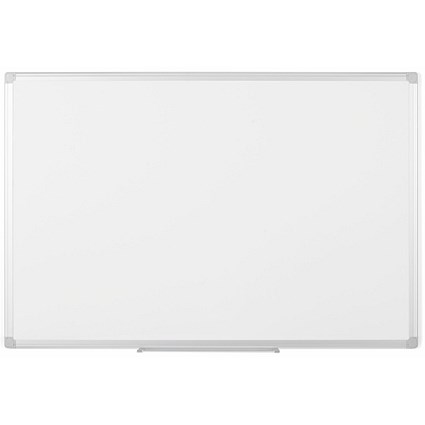 Bi-Office Earth Maya Lacquered Steel Magnetic Whiteboard, Aluminium Frame, 600x450mm
