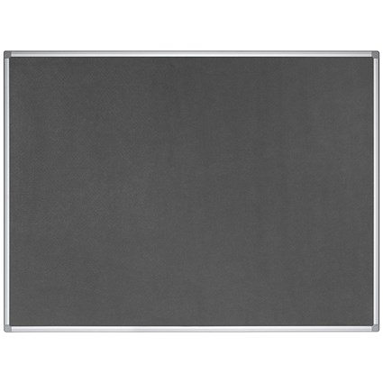 Bi-Office Earth Maya Felt Noticeboard, Aluminium Frame 1200x900mm, Grey