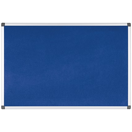 Bi-Office Aluminium Trim Felt Notice Board 1800x1200mm Blue FA27FA2743170