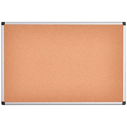 Bi-Office Cork Noticeboard, 900x600mm, Aluminium Frame