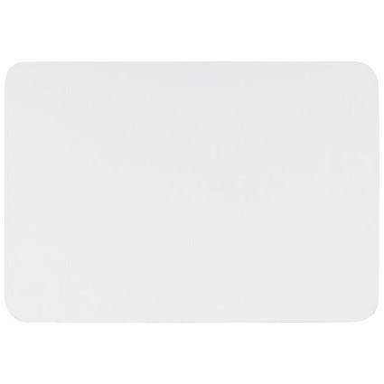 Bi-Office Frameless Non-Magnetic Double Sided Plain Whiteboard, A3, Pack of 6