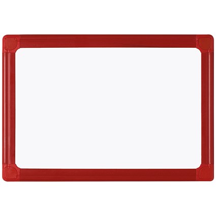 Bi-Office Portable Whiteboard, Red Frame, 210x300mm