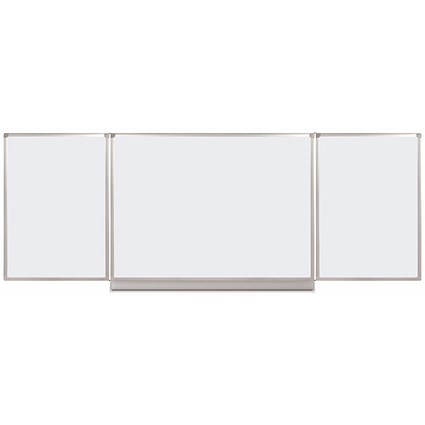 Bi-Office Infinity Trio Magnetic Whiteboard, Aluminium Frame, 1200x900mm