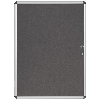 Bi-Office Enclore Felt Lockable Glazed Case, 1160x35x981mm, Grey