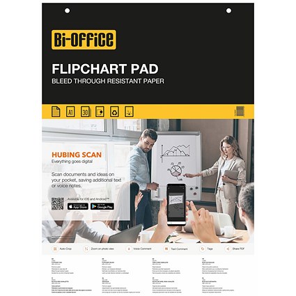 Bi-Office Ruled Flipchart Pad, 30 sheets, 70gsm Paper, A1, Pack of 5 Bi-Office Ruled Flipchart Pad, 30 sheets, 70gsm Paper, A1, Pack of 5