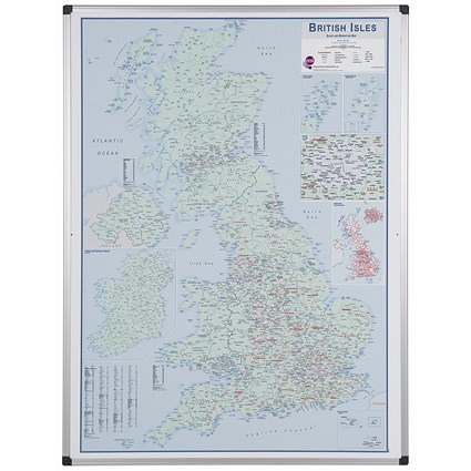 Bi-Office Maya Magnetic British Isles Sales & Marketing Map, 1200x900mm Bi-Office Maya Magnetic British Isles Sales & Marketing Map, 1200x900mm